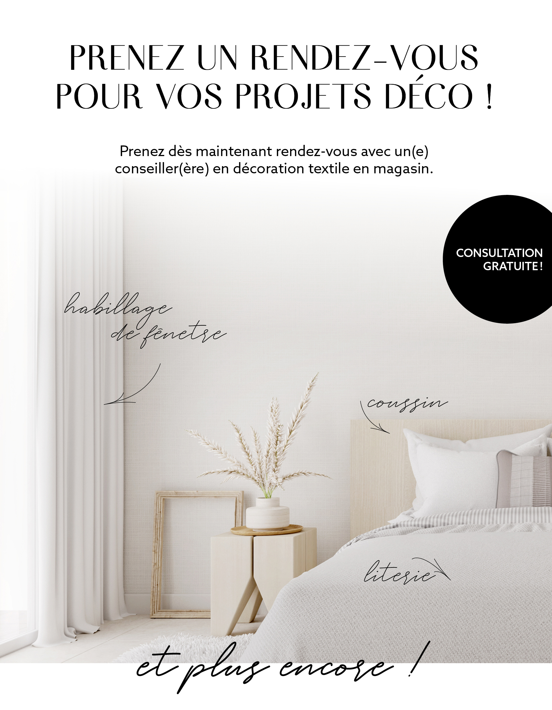 Prenez un rendez-vous avec un(e) conseiller(ère) pour commander vos rideaux sur mesure simplement