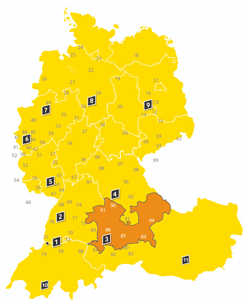 Handelskarte Deutschland - Zone3