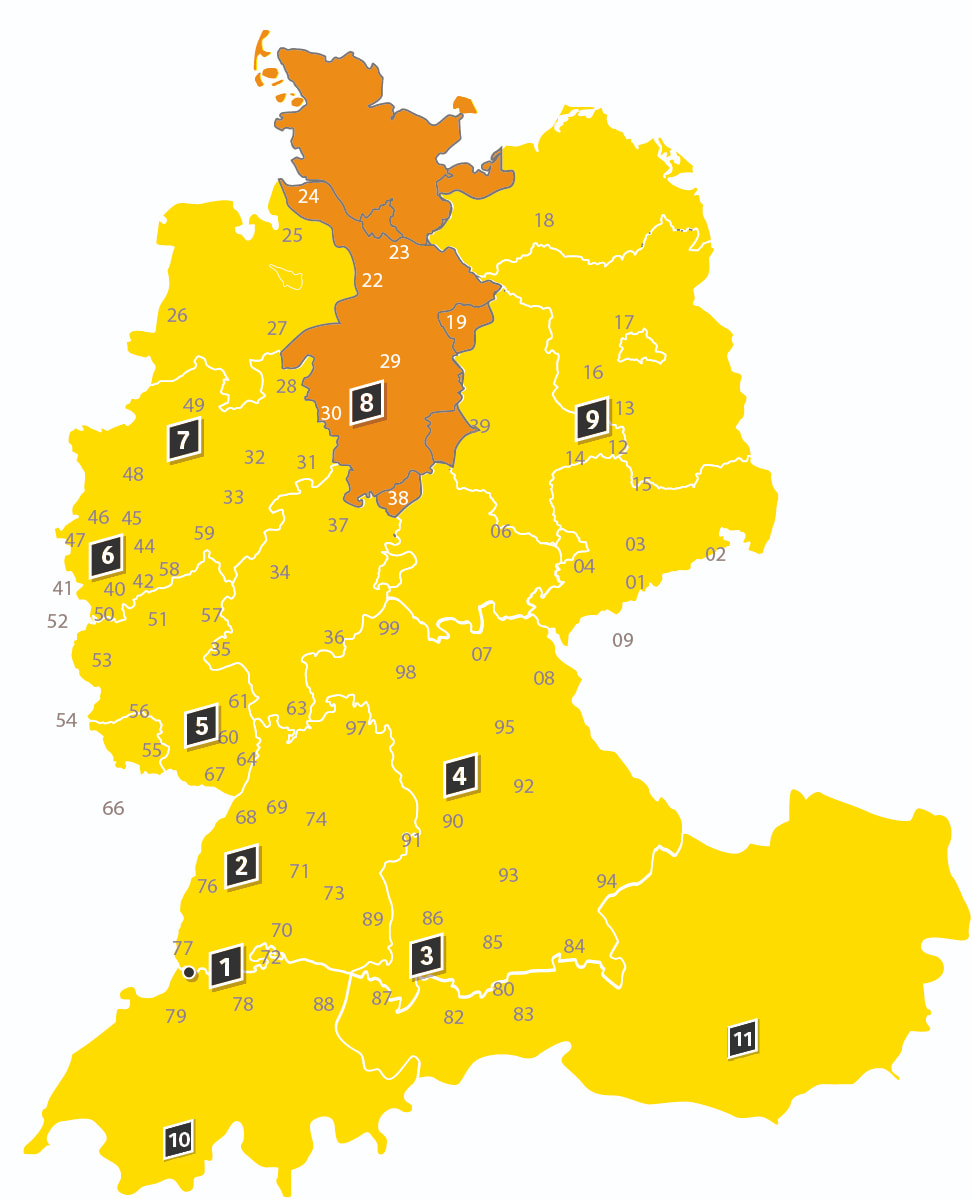 Handelskarte Deutschland - Zone8