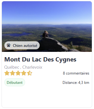 Mont Du Lac Des Cygnes randonnée pédestre