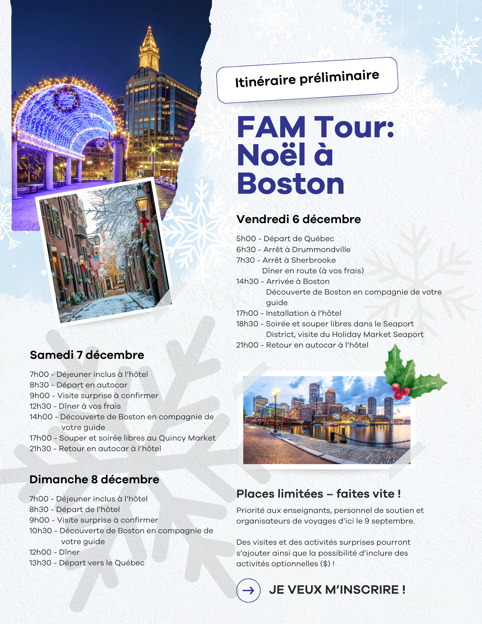 FAM Tour : Noël à Boston