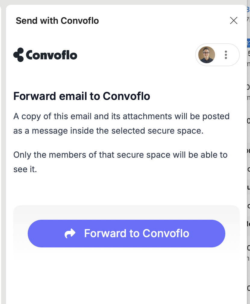 Convoflo add-in interface for Outlook