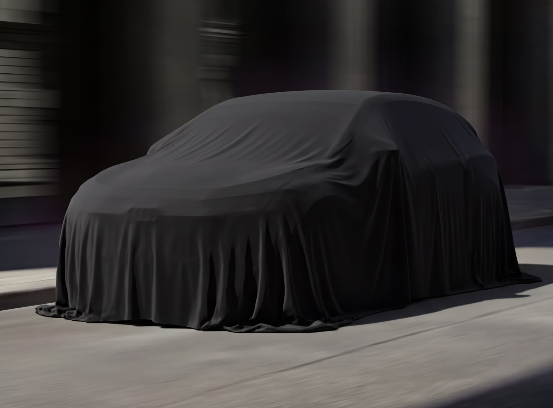 Audi A2 e-tron sous sa bâche, avant la révélation